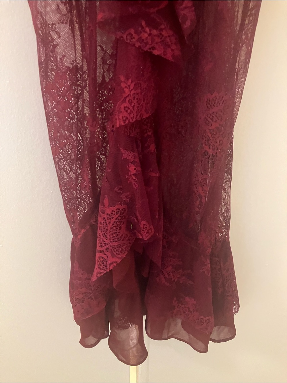 For Love & Lemons Bordeaux Daphne Lace Midi Dress Sz S. - Picture 5 of 9